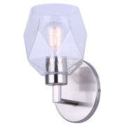 Canarm Lenci 7in 1-Light Wall Sconce | Modern Brushed Nickel and Seeded Glass | Bathroom Vanity & Hallway | 7 x 6 x 10 in | Model IVL1070A01BN