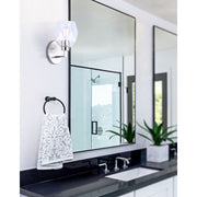 Canarm Lenci 7in 1-Light Wall Sconce | Modern Brushed Nickel and Seeded Glass | Bathroom Vanity & Hallway | 7 x 6 x 10 in | Model IVL1070A01BN