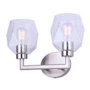Canarm Lenci 15in 2-Light Vanity Light | Modern Brushed Nickel and Seeded Glass | Bathroom Vanity & Powder Room | 15 x 7 x 10 in | Model IVL1070A02BN