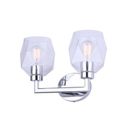 Canarm Lenci 15in 2-Light Vanity Light | Modern Chrome and Seeded Glass | Bathroom Vanity & Powder Room | 15 x 7 x 10 in | Model IVL1070A02CH
