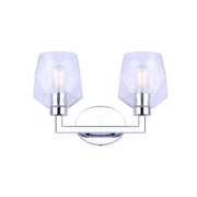 Canarm Lenci 15in 2-Light Vanity Light | Modern Chrome and Seeded Glass | Bathroom Vanity & Powder Room | 15 x 7 x 10 in | Model IVL1070A02CH