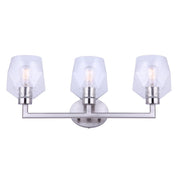 Canarm Lenci 24in 3-Light Vanity Light | Modern Brushed Nickel and Seeded Glass | Bathroom Vanity | 24 x 7 x 10 in | Model IVL1070A03BN