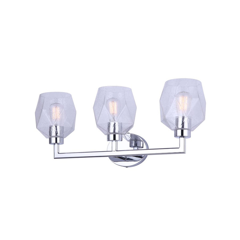 Canarm Lenci 24in 3-Light Vanity Light | Modern Chrome and Seeded Glass | Bathroom Vanity | 24 x 7 x 10 in | Model IVL1070A03CH