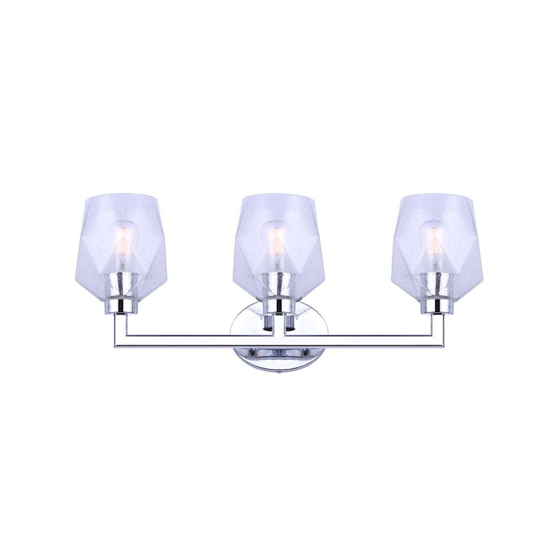 Canarm Lenci 24in 3-Light Vanity Light | Modern Chrome and Seeded Glass | Bathroom Vanity | 24 x 7 x 10 in | Model IVL1070A03CH