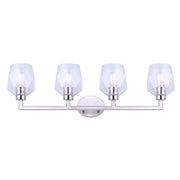 Canarm Lenci 33in 4-Light Vanity Light | Modern Brushed Nickel and Seeded Glass | Bathroom Vanity | 33 x 7 x 10 in | Model IVL1070A04BN