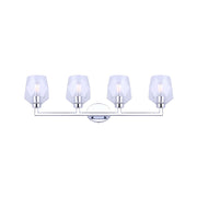 Canarm Lenci 33in 4-Light Vanity Light | Modern Chrome and Seeded Glass | Bathroom Vanity | 33 x 7 x 10 in | Model IVL1070A04CH