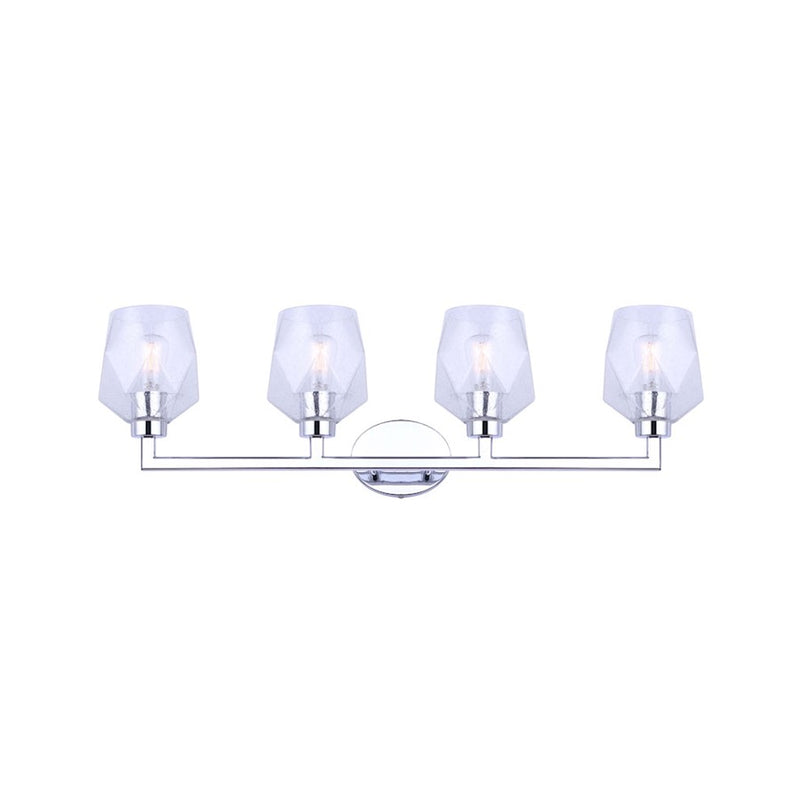 Canarm Lenci 33in 4-Light Vanity Light | Modern Chrome and Seeded Glass | Bathroom Vanity | 33 x 7 x 10 in | Model IVL1070A04CH