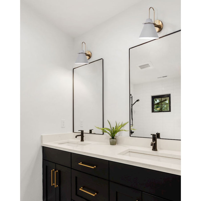 Canarm Talia 7in 1-Light Wall Sconce | Modern Matte Gold and Matte Grey Metal | Bathroom & Hallway | 7 x 9 x 12 in | Model IVL1076A01MGG