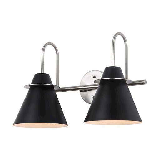 Canarm Talia 18in 2-Light Vanity Light | Modern Brushed Nickel and Matte Black Metal | Bathroom Vanity | 18 x 8 x 12 in | Model IVL1076A02BKN