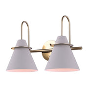 Canarm Talia 18in 2-Light Vanity Light | Modern Matte Gold and Matte Grey Metal | Bathroom Vanity | 18 x 8 x 12 in | Model IVL1076A02MGG