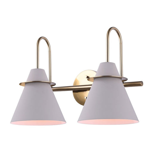 Canarm Talia 18in 2-Light Vanity Light | Modern Matte Gold and Matte Grey Metal | Bathroom Vanity | 18 x 8 x 12 in | Model IVL1076A02MGG