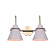 Canarm Talia 18in 2-Light Vanity Light | Modern Matte Gold and Matte Grey Metal | Bathroom Vanity | 18 x 8 x 12 in | Model IVL1076A02MGG