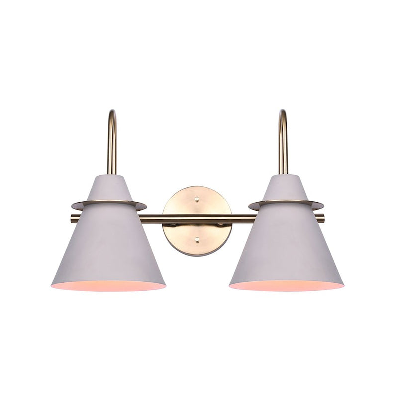 Canarm Talia 18in 2-Light Vanity Light | Modern Matte Gold and Matte Grey Metal | Bathroom Vanity | 18 x 8 x 12 in | Model IVL1076A02MGG