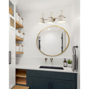 Canarm Talia 28in 3-Light Vanity | Matte Gold and Matte Grey Metal Shade | Bathroom Vanity Light | 28 x 9 x 11.75 in | Model IVL1076A03MGG
