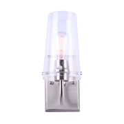 Canarm Vivien 11in 1-Light Wall Sconce | Modern Brushed Nickel and Seeded Glass | Bathroom & Hallway | 4 x 7 x 11 in | Model IVL1080A01BN