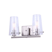Canarm Vivien 14in 2-Light Vanity Light | Modern Brushed Nickel and Seeded Glass | Bathroom Vanity | 14 x 7 x 9 in | Model IVL1080A02BN