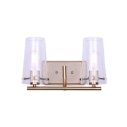 Canarm Vivien 14in 2-Light Vanity Light | Modern Gold and Seeded Glass | Bathroom Vanity | 14 x 7 x 9 in | Model IVL1080A02GD