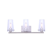 Canarm Vivien 24in 3-Light Vanity Light | Brushed Nickel and Seeded Glass | Bathroom Vanity | 24 x 7 x 9 in | Model IVL1080A03BN