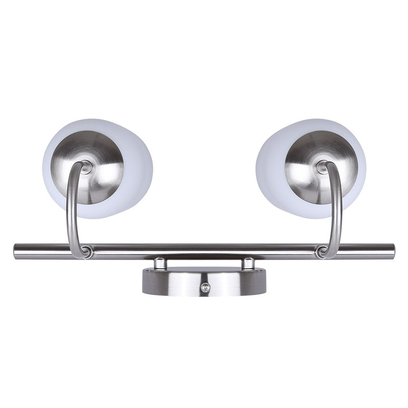 Canarm Novalee 14.5in 2-Light Vanity Light | Modern Brushed Nickel and Opal Glass | Bathroom & Powder Room | 14.5 x 6.5 x 9.75 in | Model IVL1130A02BN