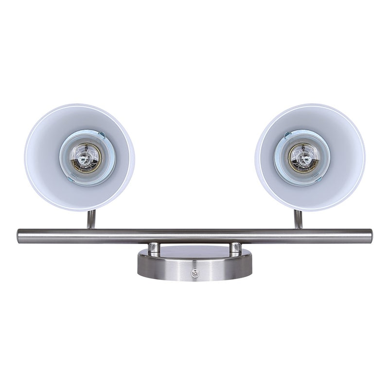 Canarm Novalee 14.5in 2-Light Vanity Light | Modern Brushed Nickel and Opal Glass | Bathroom & Powder Room | 14.5 x 6.5 x 9.75 in | Model IVL1130A02BN