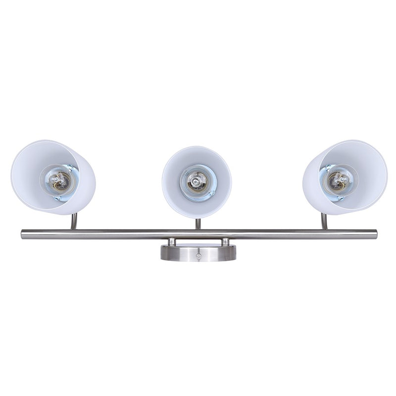 Canarm Novalee 22in 3-Light Vanity | Brushed Nickel and Opal Glass | Bathroom & Powder Room | 22 x 6.5 x 9.75 in | Model IVL1130A03BN