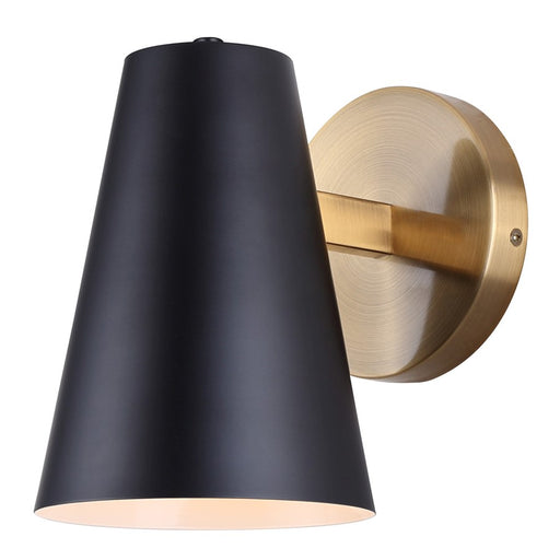 Canarm Harken 1 Light 7.75" Sconce, Matte Black/Gold
