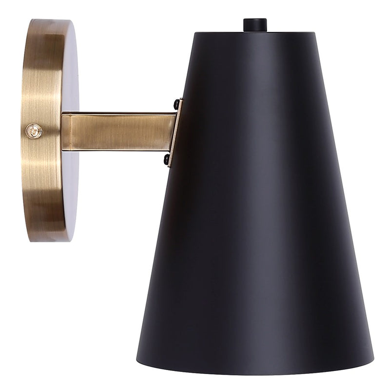 Canarm Harken 1 Light 7.75" Sconce, Matte Black/Gold