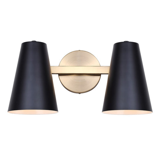 Canarm Harken 2 Light Vanity, Matte Black/Gold