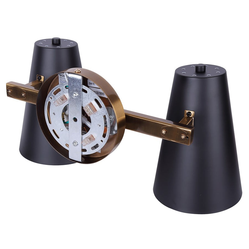 Canarm Harken 2 Light Vanity, Matte Black/Gold