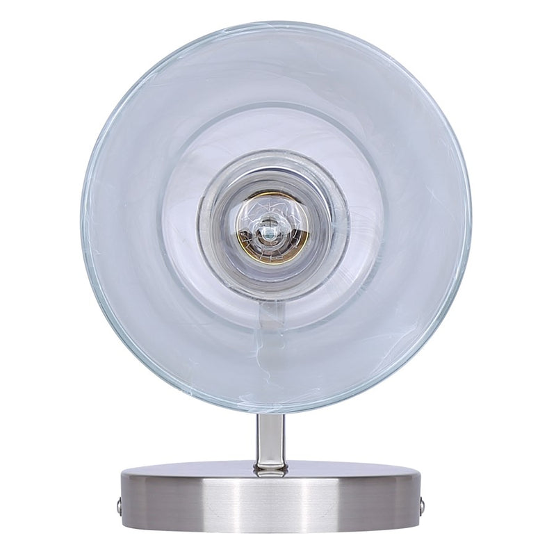 Canarm Luelle 7.88in 1-Light Wall Sconce | Modern Brushed Nickel and Alabaster Glass | Bathroom & Powder Room | Model IVL1151A01BN