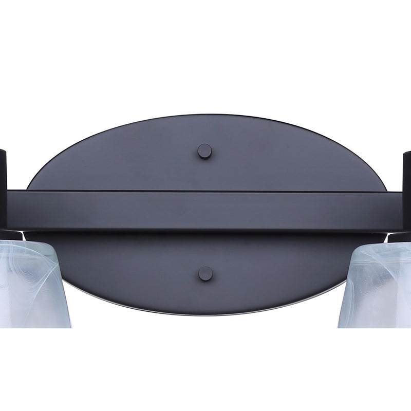 Canarm Luelle 16in 2-Light Vanity Light | Modern Matte Black and Alabaster Glass | Bathroom & Powder Room | 16 x 8 x 8 in | Model IVL1151A02BK