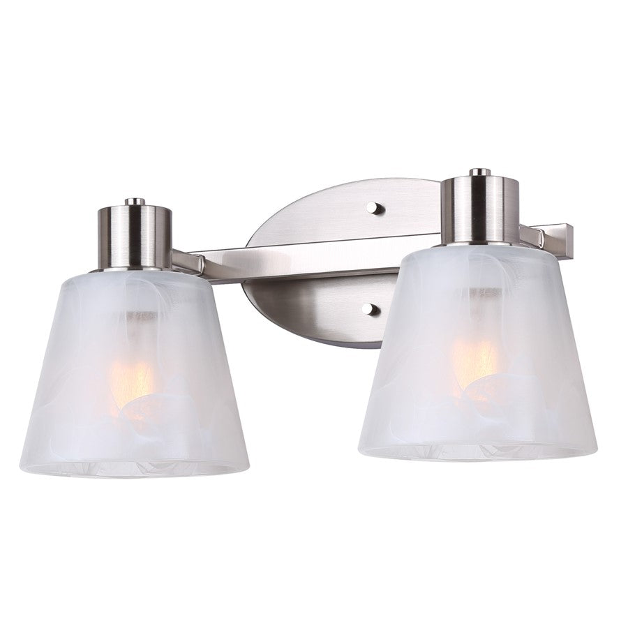 Canarm Luelle 2 Light Vanity, Brushed Nickel