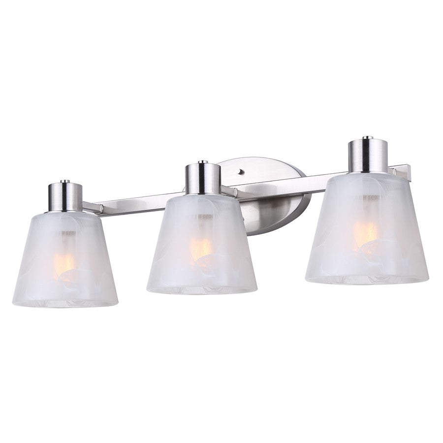 Canarm Luelle 3 Light 25" Vanity, Brushed Nickel