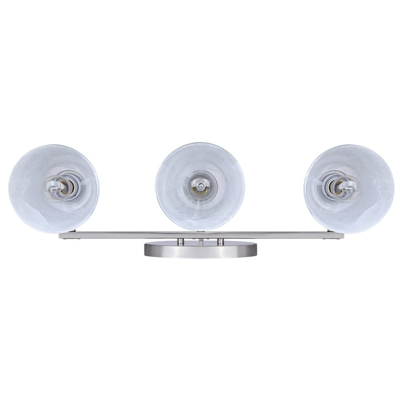 Canarm Luelle 25in 3-Light Vanity Light | Modern Brushed Nickel and Alabaster Glass | Bathroom & Powder Room | 25 x 8 x 8 in | Model IVL1151A03BN