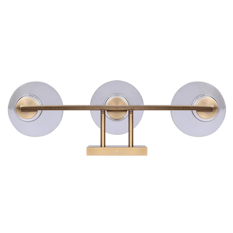 Canarm Berklie 3-Light 25.5in Bathroom Vanity Light | Matte Gold and Clear Glass | Bathroom Vanity & Grooming | 7.13in H | Model IVL1159A03GD