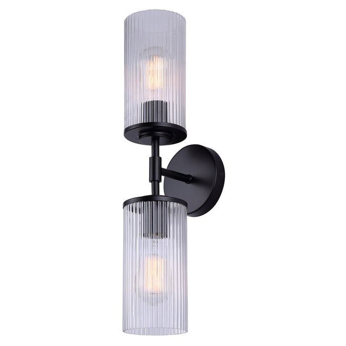 Canarm Kinslea 2 Light 6" Vanity, Black/Clear - IVL1165A02BK-CR