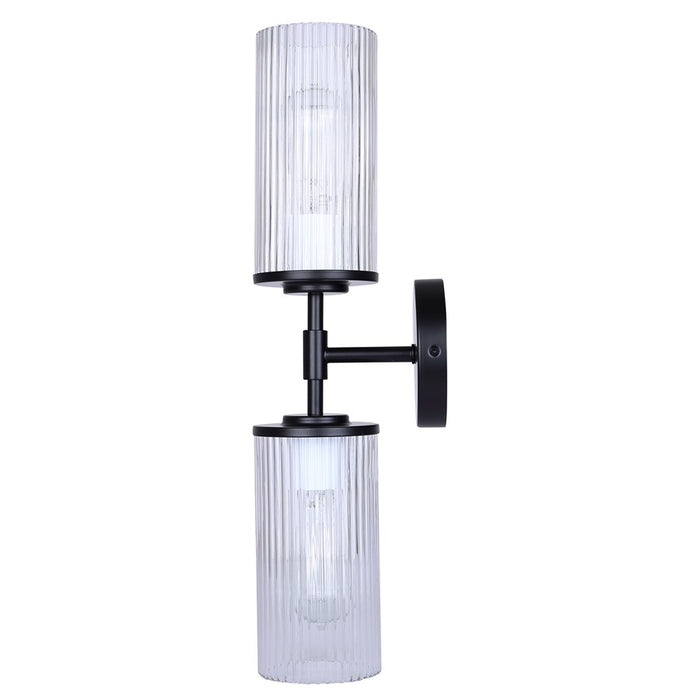 Canarm Kinslea 2 Light 6" Vanity, Black/Clear