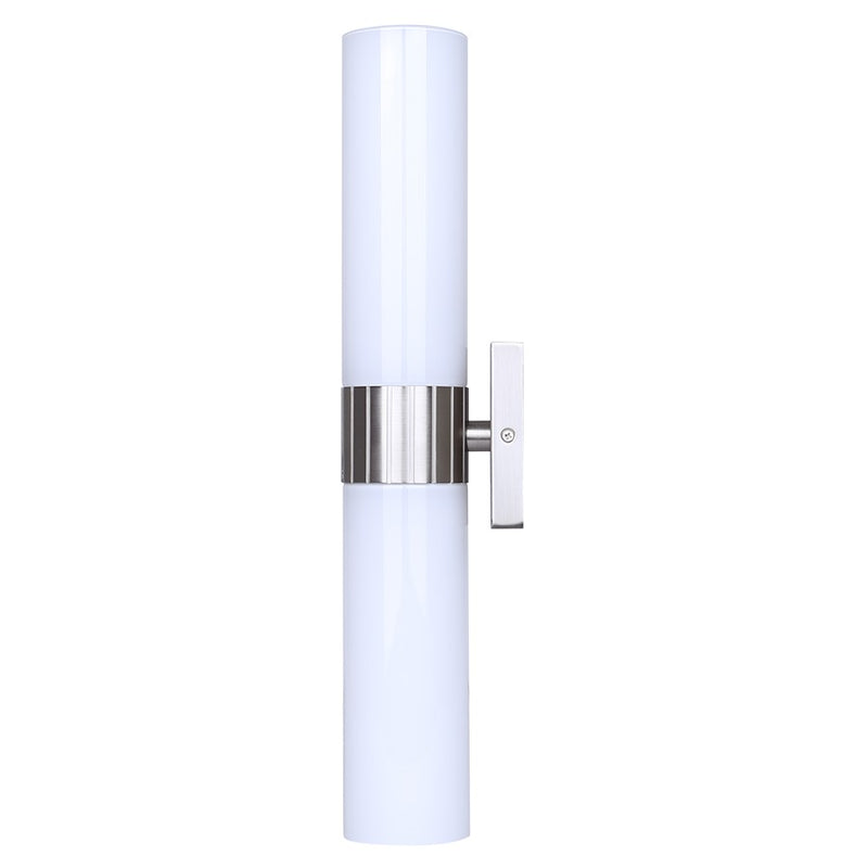 Canarm Maxine 20in 2-Light Vanity Wall Light | Modern Brushed Nickel and Opal Glass | Bathroom & Powder Room | 4.5 x 4.75 x 20 in | Model IVL1167A02BN