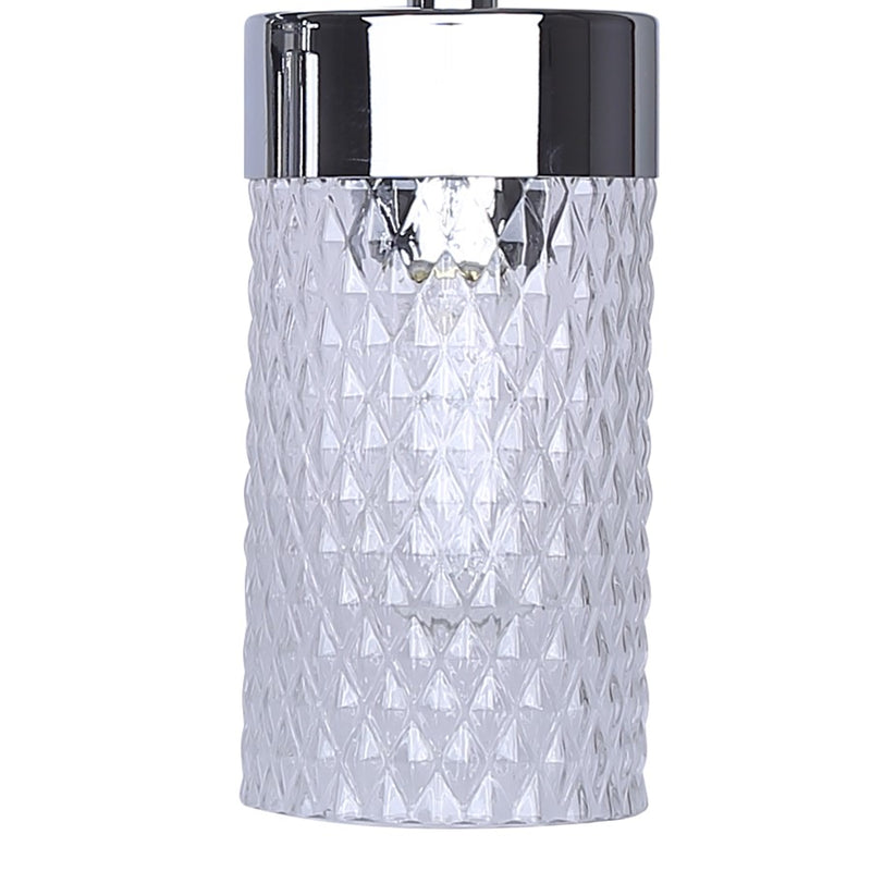 Canarm Eden 7in 1-Light Wall Sconce | Modern Chrome and Textured Glass | Bathroom & Hallway Accent | 5.13 x 6.88 x 7.75 in | Model IVL1168A01CH