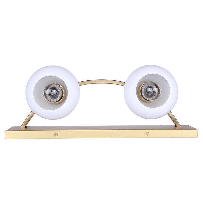 Canarm Monroe 18in 2-Light Vanity | Gold and Opal Glass | Bathroom Vanity Light | 18 x 6.5 x 6.75 in | Model IVL1169A02GDP