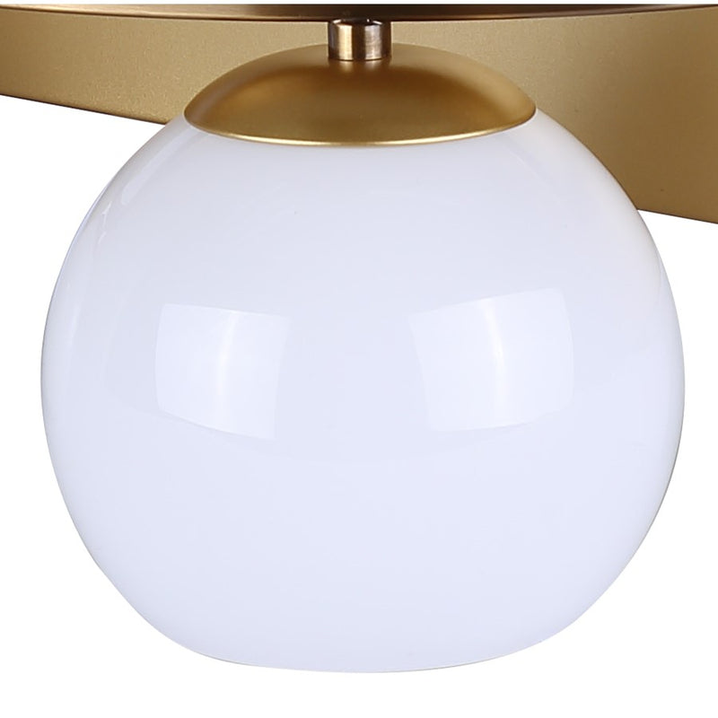 Canarm Monroe 18in 2-Light Vanity | Gold and Opal Glass | Bathroom Vanity Light | 18 x 6.5 x 6.75 in | Model IVL1169A02GDP