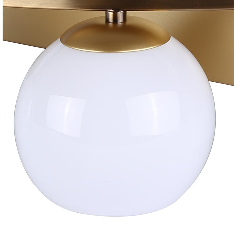 Canarm Monroe 24in 3-Light Vanity Light | Gold Metal and Opal Glass | Bathroom & Powder Room | 24 x 8 x 6.75 in | Model IVL1169A03GDP