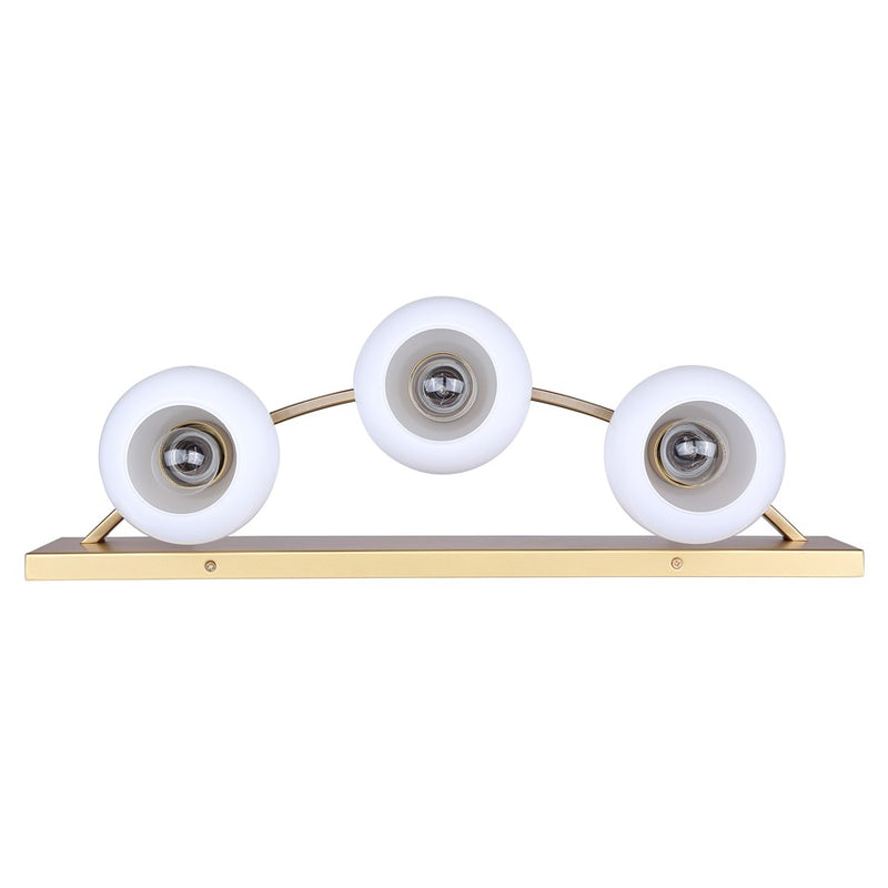 Canarm Monroe 24in 3-Light Vanity Light | Gold Metal and Opal Glass | Bathroom & Powder Room | 24 x 8 x 6.75 in | Model IVL1169A03GDP