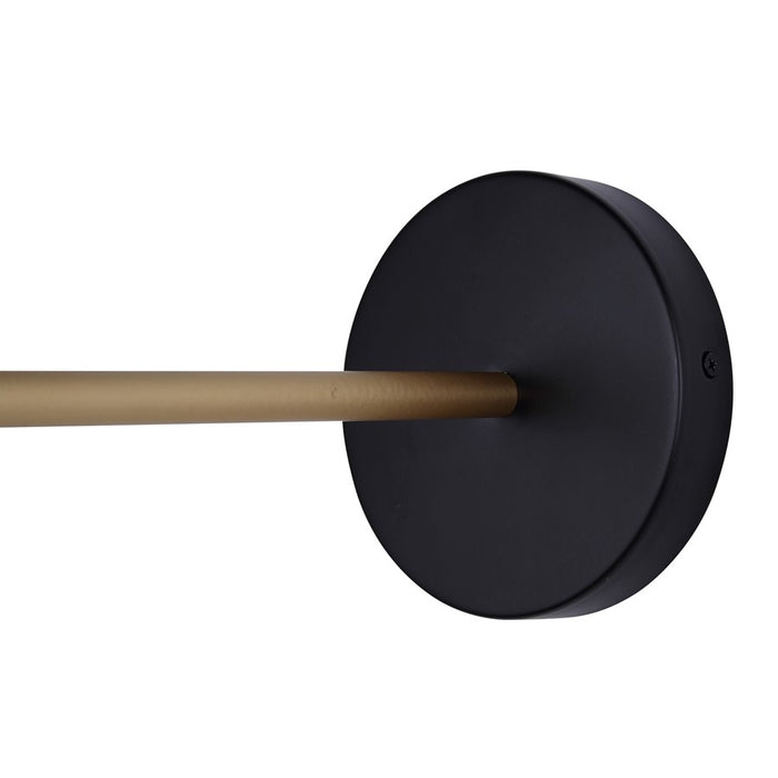 Canarm Rame 1 Light 11.66" Vanity, Matte Black/Gold