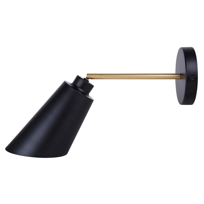 Canarm Rame 1 Light 11.66" Vanity, Matte Black/Gold