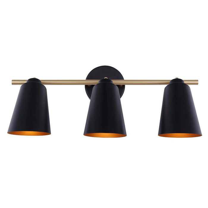 Canarm Rame 3 Light 23" Vanity, Matte Black/Gold