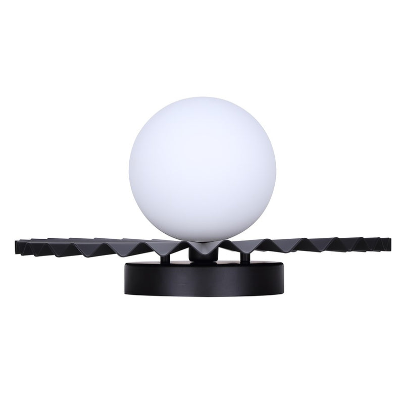 Canarm Payton 12in 1-Light Vanity Light | Matte Black and Opal Glass | Bathroom Vanity & Wall Sconce | 12 x 6.75 x 12 in | Model IVL1210A01BK9