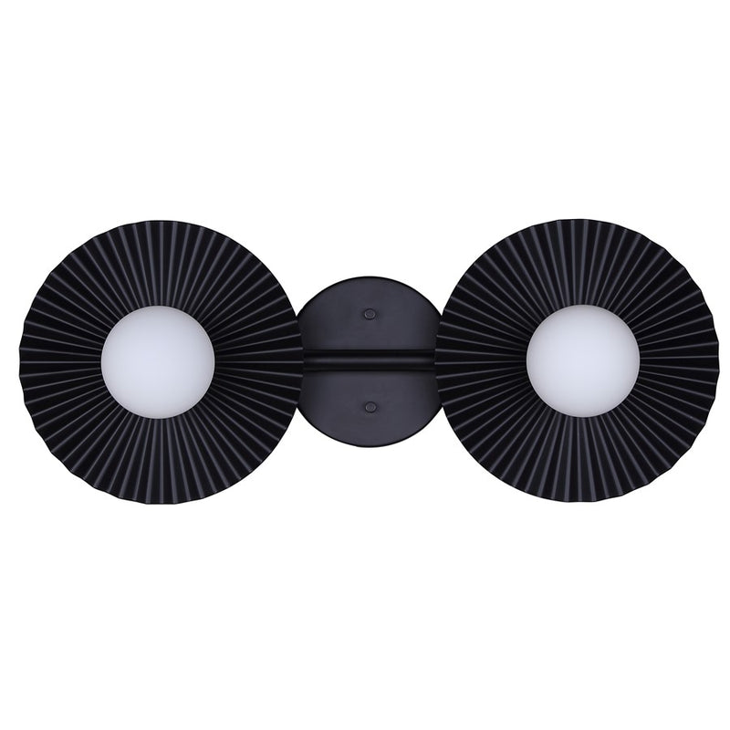 Canarm Payton 20in 2-Light Vanity Light | Matte Black and Opal Glass | Bathroom Vanity & Grooming | 20 x 6.75 x 8.12 in | Model IVL1210A02BK9