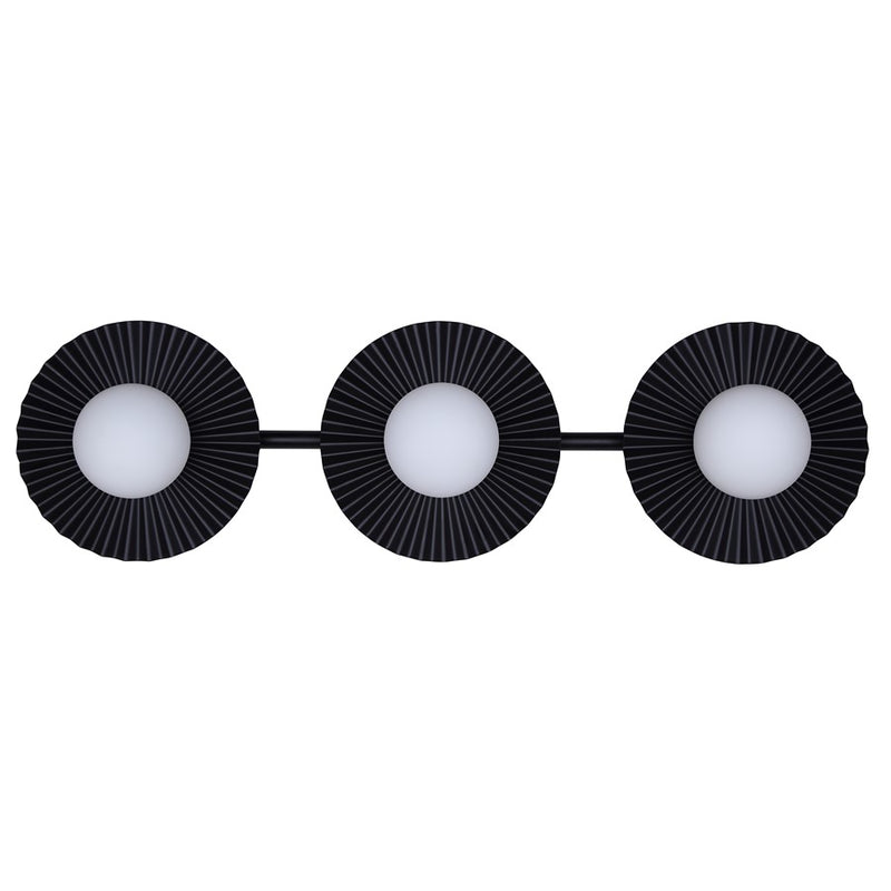 Canarm Payton 28.5in 3-Light Vanity Light | Matte Black and Opal Glass | Bathroom Vanity & Grooming | 28.5 x 6.75 x 8.12 in | Model IVL1210A03BK9
