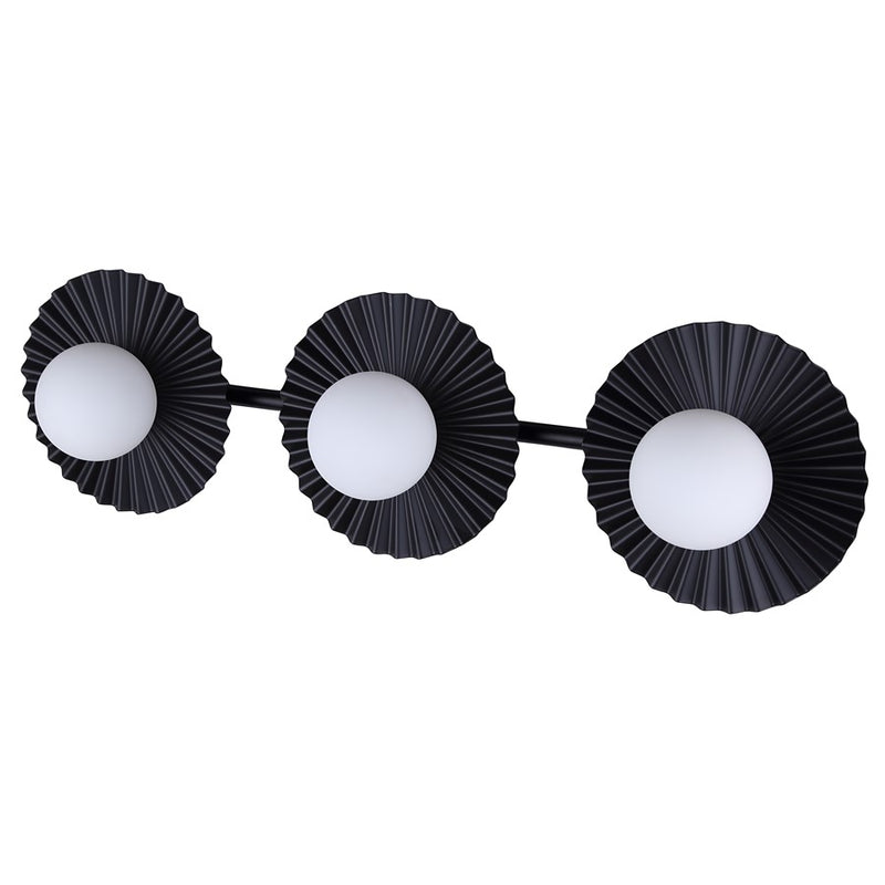 Canarm Payton 28.5in 3-Light Vanity Light | Matte Black and Opal Glass | Bathroom Vanity & Grooming | 28.5 x 6.75 x 8.12 in | Model IVL1210A03BK9